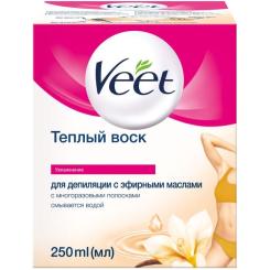 Воск для депиляции Veet теплый с эфирными маслами 250 мл Фото