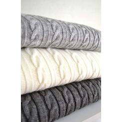 Плед Прованс Soft косы Молочный 220х240 см Фото 3