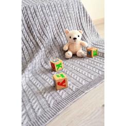 Плед Прованс Soft косы Серый 90x130 см Фото