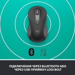 Мышка Logitech Signature M650 L Wireless LEFT Graphite Фото 4