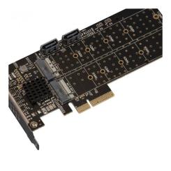 Плата расширения Frime 88SE9215 PCI-E-2хM.2 SATA3+2хSATA3 PCIe Фото