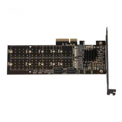 Плата расширения Frime 88SE9215 PCI-E-2хM.2 SATA3+2хSATA3 PCIe Фото 1