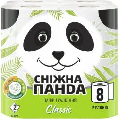 Туалетная бумага Сніжна Панда Classic 2 слоя 8 рулонов Фото