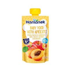Детское пюре Hamanek Pouch яблуко і абрикос, 120 г Фото