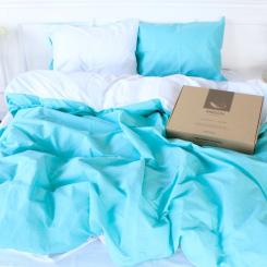 Постельное белье MirSon Ranforce Elite White-Mint 110х140 дитячий Фото