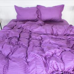 Постельное белье MirSon Satin Stripe 30-0009 Purple 2х143х210 семейный Фото