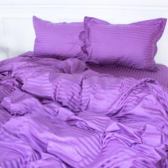 Постельное белье MirSon Satin Stripe 30-0009 Purple 2х143х210 семейный Фото 1