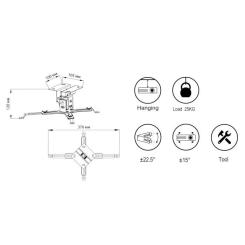 Кронштейн для проектора Vinga PC00-12W Фото 3