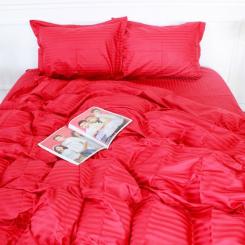 Постельное белье MirSon SatinStripe 30-0018Red 175х210 Двуспальный Фото