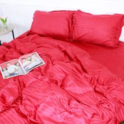 Постельное белье MirSon SatinStripe 30-0018Red 175х210 Двуспальный Фото 1