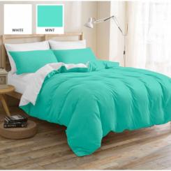 Постельное белье MirSon Бязь Premium White-Mint 175х210 Фото