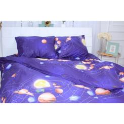 Постельное белье MirSon Сатин 22-1282 Night Space Семейный 160x220 Фото 1