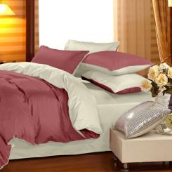 Постельное белье MirSon Сатин Premium 0847 + 0840 Ruby Сімейний Фото