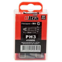 Набор бит Ultra PН3x25мм 1/4" 25шт S2 Фото 3