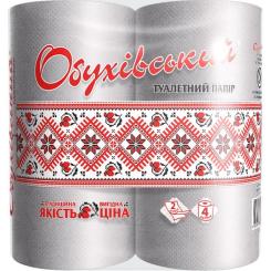 Туалетная бумага Обухівський 2 слоя серая 4 рулона Фото