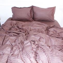 Пододеяльник MirSon Satin Stripe 30-0006 Dark Brown 175х210 см Фото