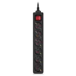 Сетевой фильтр питания REAL-EL RS-6 Protect M 3m, black Фото 1
