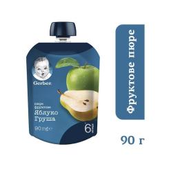 Детское пюре Gerber Pouch Яблоко и груша, 90 г Фото 1
