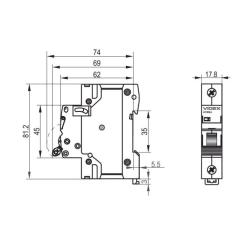 Автоматический выключатель Videx RS6 RESIST 1п 6А 6кА С Фото 3