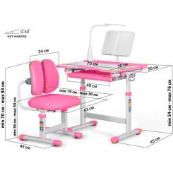 Парта со стулом Evo-kids BD-23 PN Фото 2