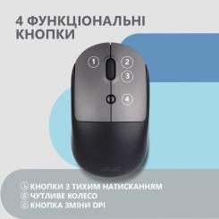 Мышка 2E MF218 Silent Wireless/Bluetooth Black/Grey Фото 3