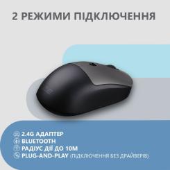 Мышка 2E MF218 Silent Wireless/Bluetooth Black/Grey Фото 4