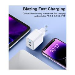 Зарядное устройство Choetech 2xUSB-C 40W PD/QC/PPS Фото 7