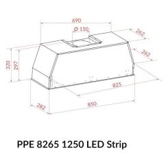 Вытяжка кухонная Weilor PPE 8265 SS 1250 LED Strip Фото 10