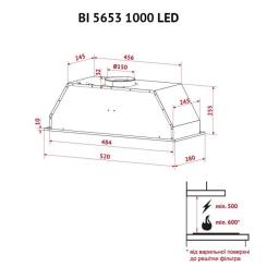 Вытяжка кухонная Perfelli BI 5653 I 1000 LED Фото 11