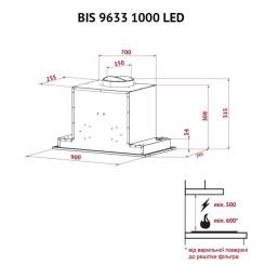 Вытяжка кухонная Perfelli BIS 9633 I 1000 LED Фото 10