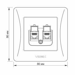 Компьютерная розетка Videx BINERA CAT6+CAT6 Фото 5