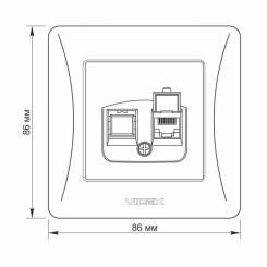 Компьютерная розетка Videx BINERA CAT6 одинарна черн Фото 5