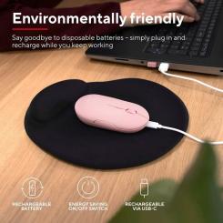 Мышка Trust Puck Wireless/Bluetooth Silent Pink Фото 11