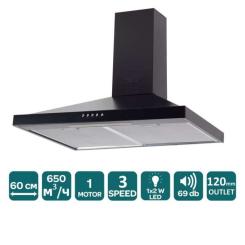 Вытяжка кухонная Ventolux LIDO 60 BK (650) Фото 4