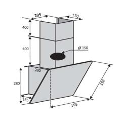 Вытяжка кухонная Ventolux MODENA 60 BK (950) PB Фото 6