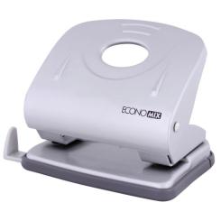 Дырокол Economix с линейкой 30 листов Серебряный Фото