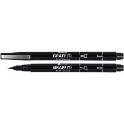 Лайнер Optima GRAFFITI Brush 0,5 мм black Фото