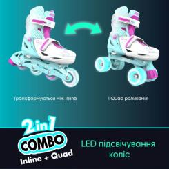 Роликовые коньки Neon Сombo Turquoise розмір 34-37 Фото 5