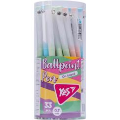 Ручка шариковая Yes Crystal автоматична 0,7 мм синя Фото 4