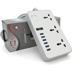 Сетевой фильтр питания Voltronic TВ-Т09, 3роз, 6*USB White Фото 1