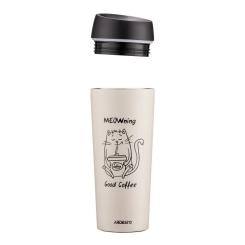 Термокружка Ardesto Coffee Тime Meowning 450 мл Бежева Фото 5
