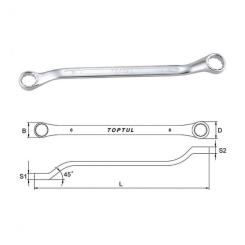 Ключ Toptul накидной (угол 45°) 6х7мм Фото 1