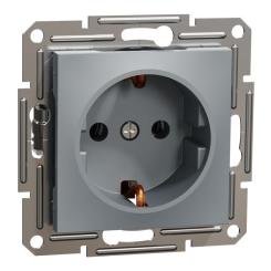 Розетка Schneider Electric ASFORA сталь Фото 1