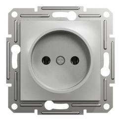 Розетка Schneider Electric ASFORA без заземлення алюм. Фото