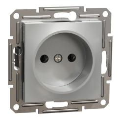 Розетка Schneider Electric ASFORA без заземлення алюм. Фото 1