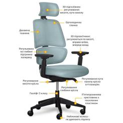 Офисное кресло Mealux Leo Air Plus Grey / Blue Фото 1