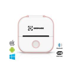 Принтер чеков UKRMARK P02PK Bluetooth, бело-розовый Фото
