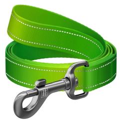 Поводок для собак WAUDOG Nylon Mono, светоотражающий M салатовый Фото 1