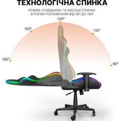 Кресло игровое GamePro Hero RGB Black Фото 8