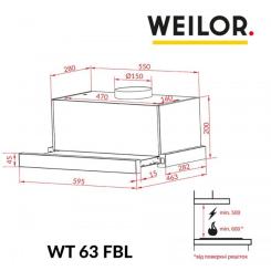 Вытяжка кухонная Weilor WT 63 FBL Фото 11